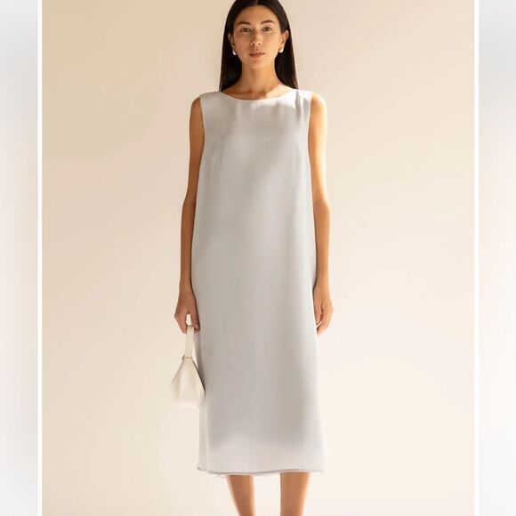 OAK + FORT - SLEEVELESS MIDI DRESS in Black - Picture 4 of 8